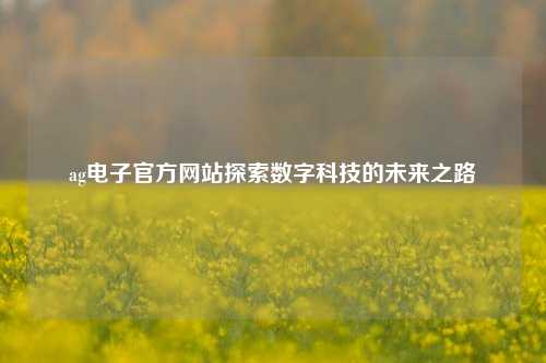 ag电子官方网站探索数字科技的未来之路