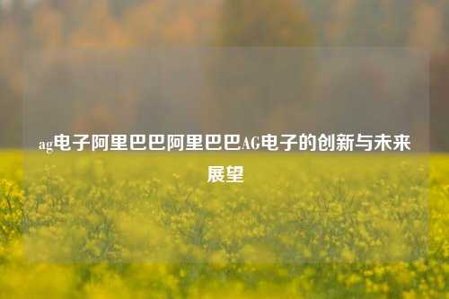 ag电子阿里巴巴阿里巴巴AG电子的创新与未来展望