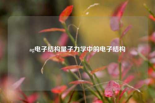 ag电子结构量子力学中的电子结构