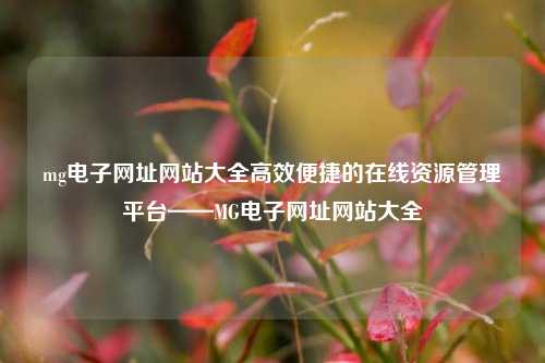 mg电子网址网站大全高效便捷的在线资源管理平台——MG电子网址网站大全