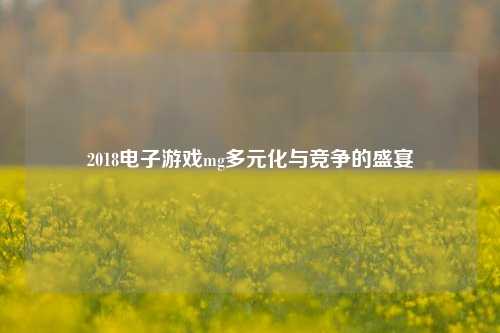 2018电子游戏mg多元化与竞争的盛宴