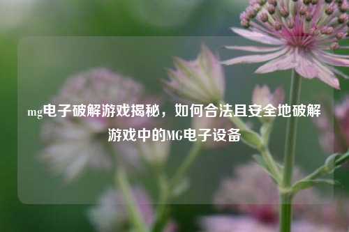 mg电子破解游戏揭秘，如何合法且安全地破解游戏中的MG电子设备