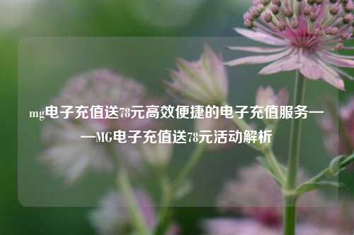 mg电子充值送78元高效便捷的电子充值服务——MG电子充值送78元活动解析