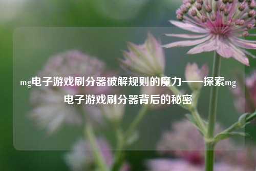 mg电子游戏刷分器破解规则的魔力——探索mg电子游戏刷分器背后的秘密