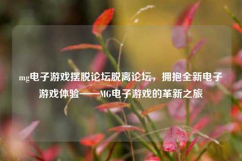 mg电子游戏摆脱论坛脱离论坛，拥抱全新电子游戏体验——MG电子游戏的革新之旅
