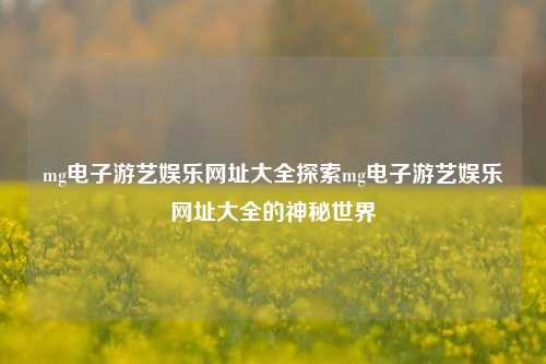 mg电子游艺娱乐网址大全探索mg电子游艺娱乐网址大全的神秘世界