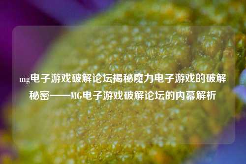 mg电子游戏破解论坛揭秘魔力电子游戏的破解秘密——MG电子游戏破解论坛的内幕解析