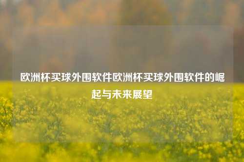 欧洲杯买球外围软件欧洲杯买球外围软件的崛起与未来展望