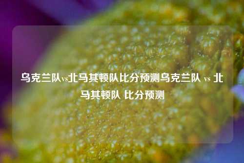 乌克兰队vs北马其顿队比分预测乌克兰队 vs 北马其顿队 比分预测
