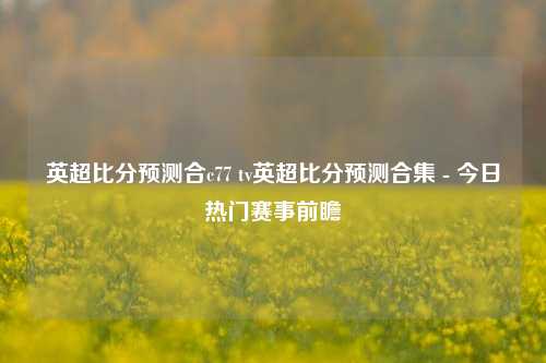 英超比分预测合c77 tv英超比分预测合集 - 今日热门赛事前瞻