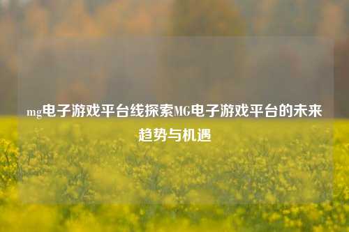 mg电子游戏平台线探索MG电子游戏平台的未来趋势与机遇