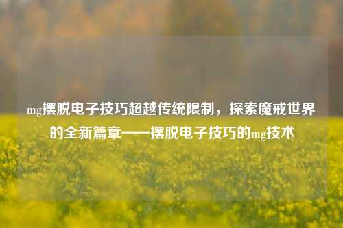 mg摆脱电子技巧超越传统限制，探索魔戒世界的全新篇章——摆脱电子技巧的mg技术