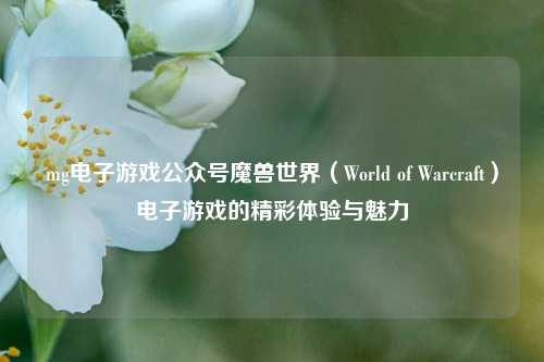 mg电子游戏公众号魔兽世界（World of Warcraft）电子游戏的精彩体验与魅力