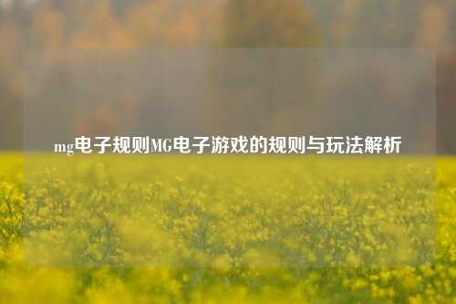 mg电子规则MG电子游戏的规则与玩法解析
