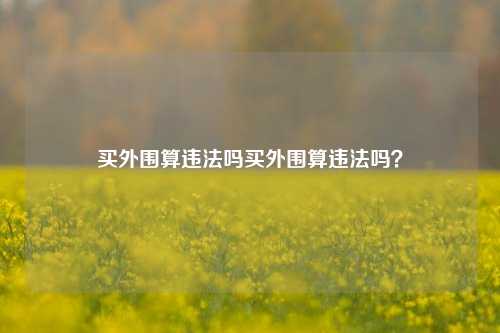 买外围算违法吗买外围算违法吗？