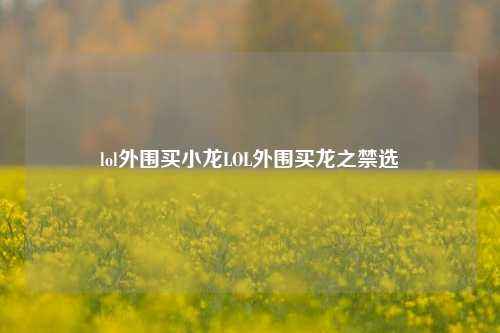 lol外围买小龙LOL外围买龙之禁选