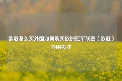 欧冠怎么买外围如何购买欧洲冠军联赛（欧冠）外围投注