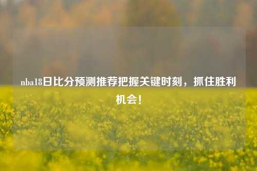 nba18日比分预测推荐把握关键时刻，抓住胜利机会！