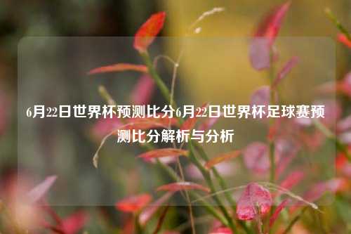 6月22日世界杯预测比分6月22日世界杯足球赛预测比分解析与分析