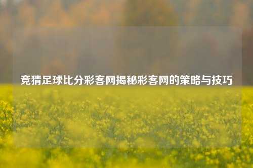 竞猜足球比分彩客网揭秘彩客网的策略与技巧