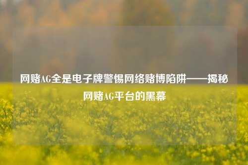 网赌AG全是电子牌警惕网络赌博陷阱——揭秘网赌AG平台的黑幕