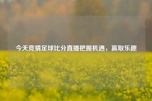 今天竞猜足球比分直播把握机遇，赢取乐趣