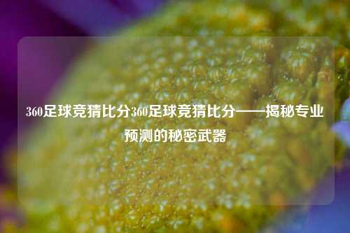 360足球竞猜比分360足球竞猜比分——揭秘专业预测的秘密武器