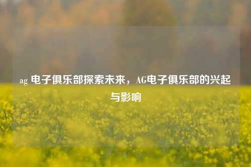 ag 电子俱乐部探索未来，AG电子俱乐部的兴起与影响