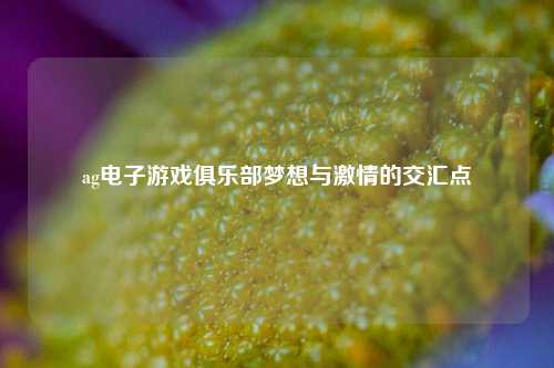 ag电子游戏俱乐部梦想与激情的交汇点