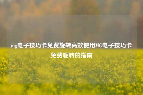 mg电子技巧卡免费旋转高效使用MG电子技巧卡免费旋转的指南