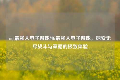 mg最强大电子游戏MG最强大电子游戏，探索无尽战斗与策略的极致体验