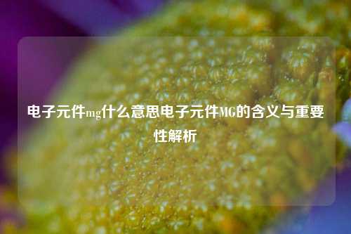 电子元件mg什么意思电子元件MG的含义与重要性解析