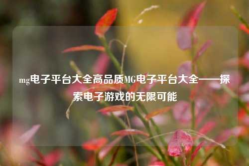 mg电子平台大全高品质MG电子平台大全——探索电子游戏的无限可能