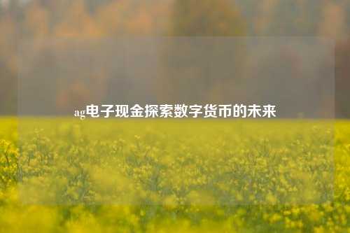 ag电子现金探索数字货币的未来