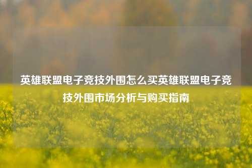 英雄联盟电子竞技外围怎么买英雄联盟电子竞技外围市场分析与购买指南