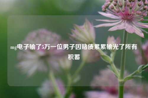 mg电子输了5万一位男子因赌债累累输光了所有积蓄