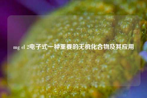mg cl 2电子式一种重要的无机化合物及其应用